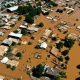 Bairro inteiro atingido pelas inundações no Rio Grande do Sul